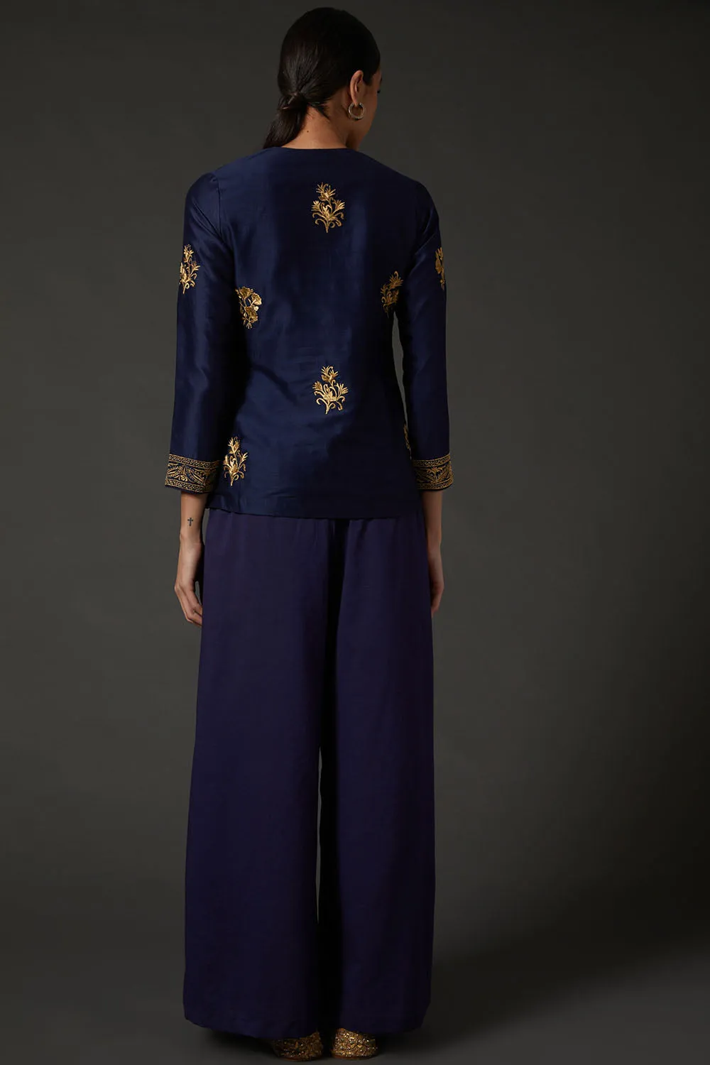 Indigo Blue Embroidered Tunic